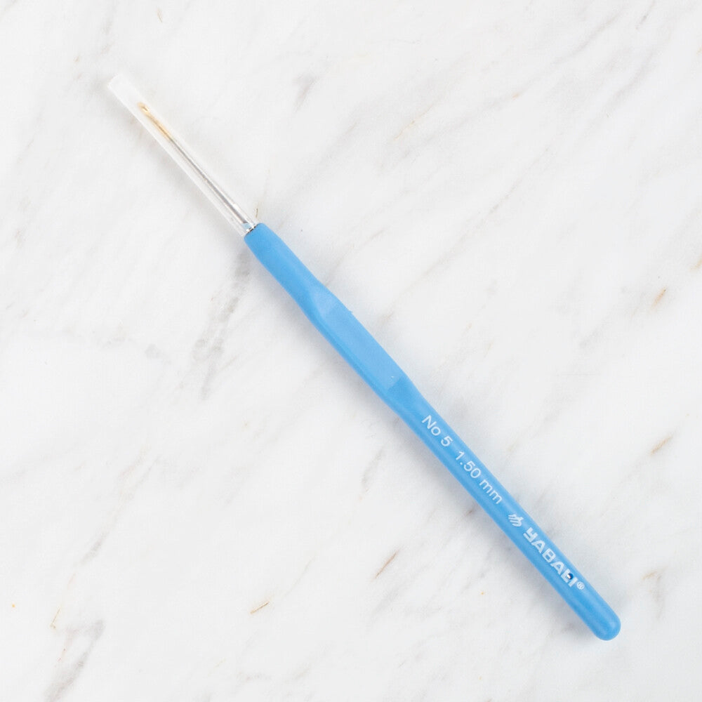 Yabalı Altın Uçlu Elastik Saplı Mavi Dantel Tığ No. 5 1.50mm